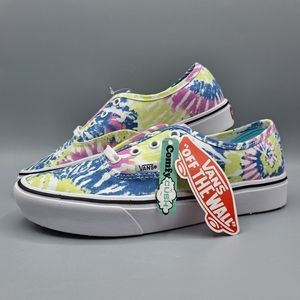 New Vans Comfycush Authentic Tie Dye Orchid True White Pink Blue Women's 6.5